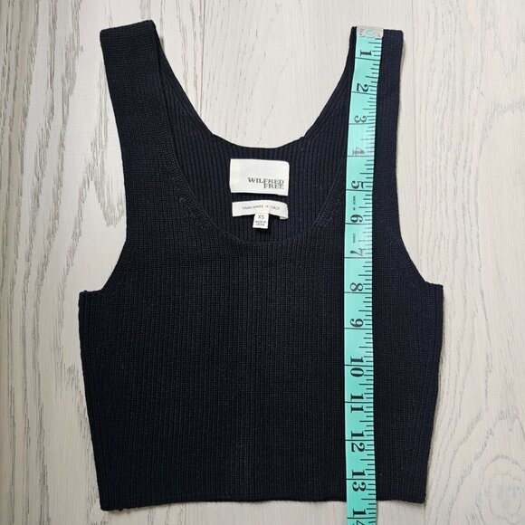 Aritzia Wilfred Free Black Knit Crop Scoop Tank Top, XS - Picture 4 of 7